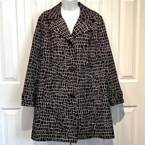 Relatively Black/Tan Animal Print Rain Coat Size L/XL ( see measurements)